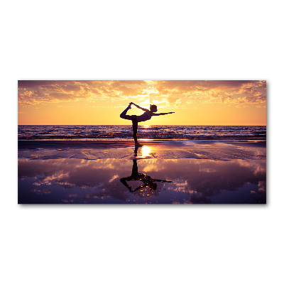 Acrylbild Fotodruck Yoga am Strand
