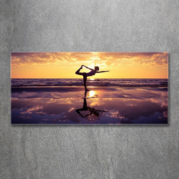 Acrylbild Fotodruck Yoga am Strand