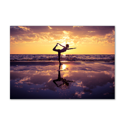 Acrylbild Fotodruck Yoga am Strand