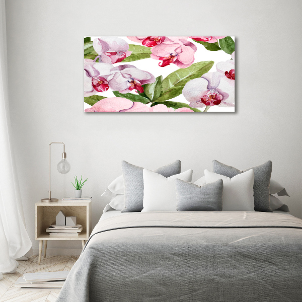 Acrylbild Fotodruck Rosa Orchideen