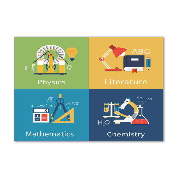Bild auf Acrylglas Schulfächer