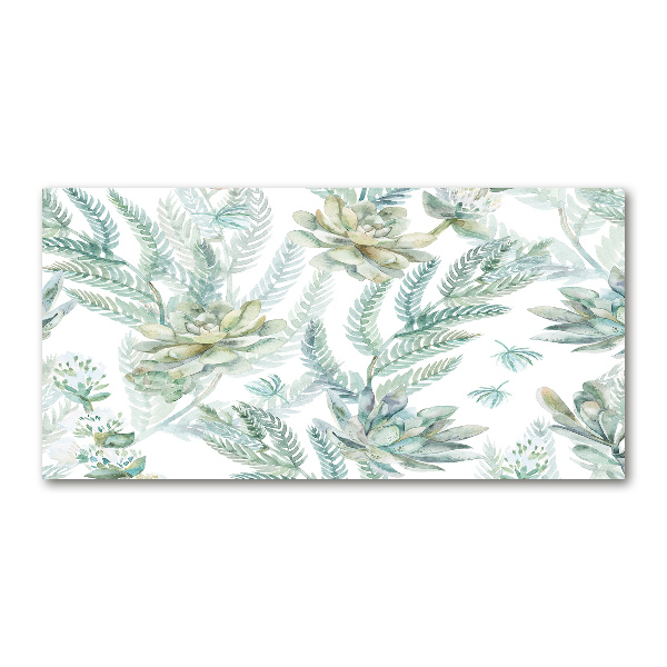 Acrylglas-Druck Blüten und Blätter