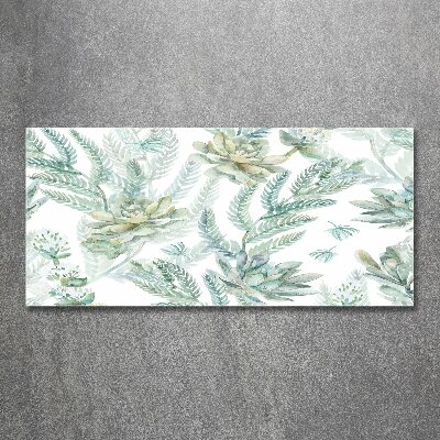 Acrylglas-Druck Blüten und Blätter