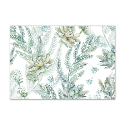 Acrylglas-Druck Blüten und Blätter