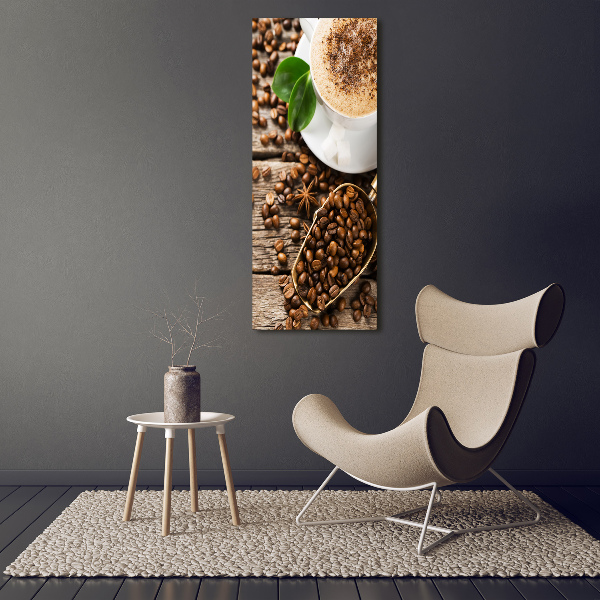 Modernes Acrylbild vertikal Kaffee