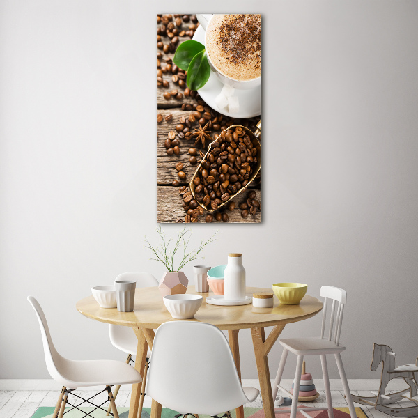 Modernes Acrylbild vertikal Kaffee