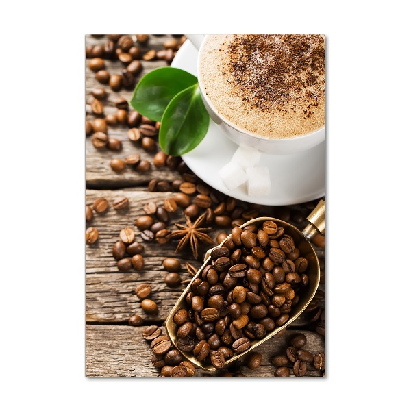 Modernes Acrylbild vertikal Kaffee