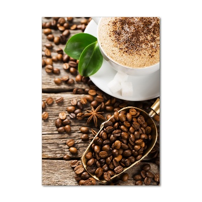 Modernes Acrylbild vertikal Kaffee