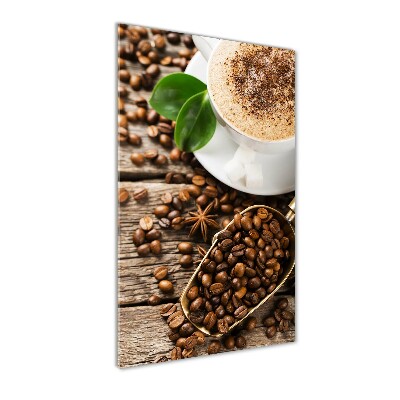 Modernes Acrylbild vertikal Kaffee