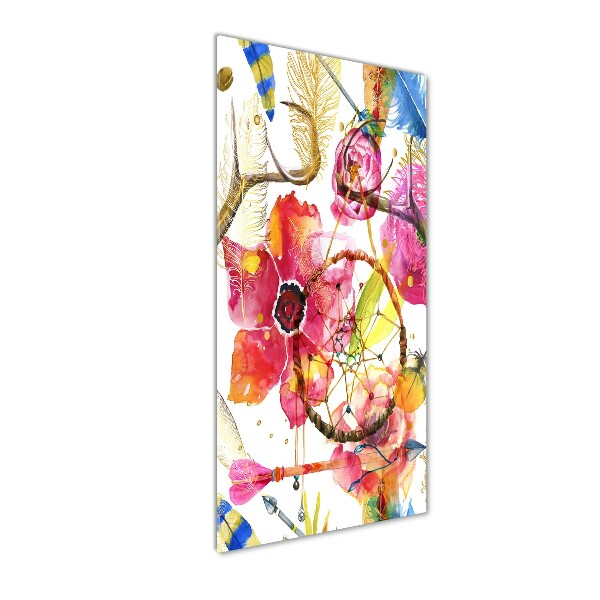 Acrylbild vertikal Blumen im Boho-Stil
