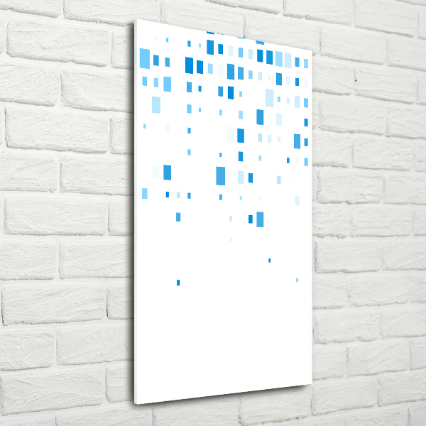 Modernes Acrylbild vertikal Blaue Quadrate