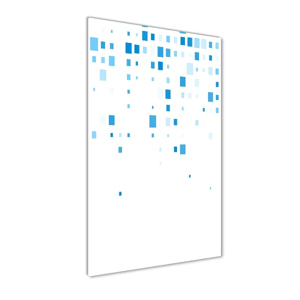 Modernes Acrylbild vertikal Blaue Quadrate