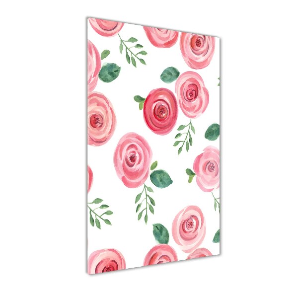 Modernes Acrylbild vertikal Rosa Rosen