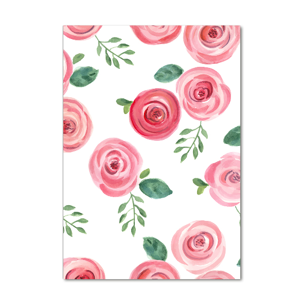 Modernes Acrylbild vertikal Rosa Rosen