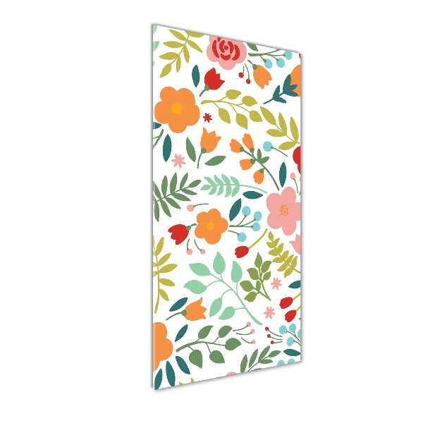 Acrylbild vertikal Bunte Blumen