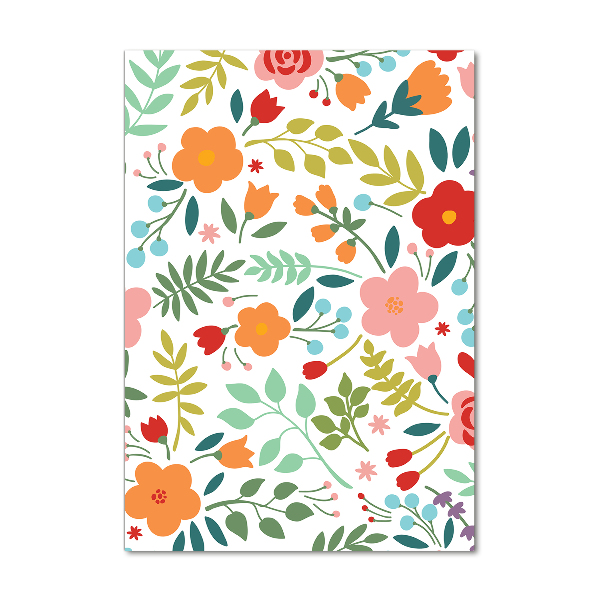 Acrylbild vertikal Bunte Blumen