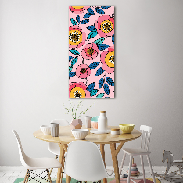 Bild auf Acrylglas vertikal Bunte Blumen
