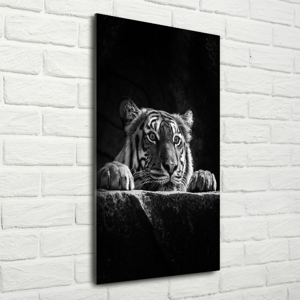 Acrylbild vertikal Tiger
