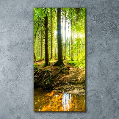 Modernes Acrylbild vertikal Die Sonne im Wald