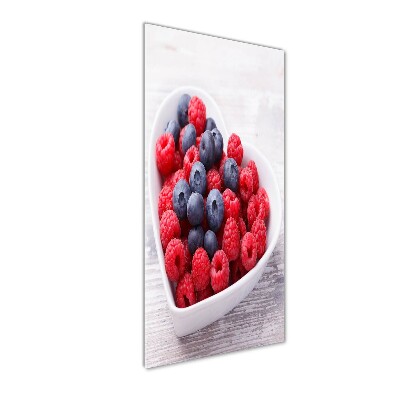 Bild auf Acrylglas vertikal Himbeeren und Blaubeeren