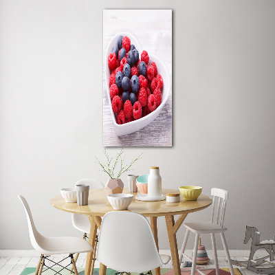 Bild auf Acrylglas vertikal Himbeeren und Blaubeeren