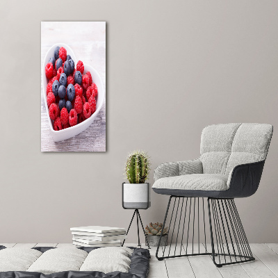 Bild auf Acrylglas vertikal Himbeeren und Blaubeeren