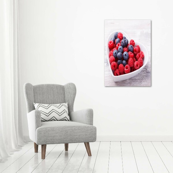 Bild auf Acrylglas vertikal Himbeeren und Blaubeeren