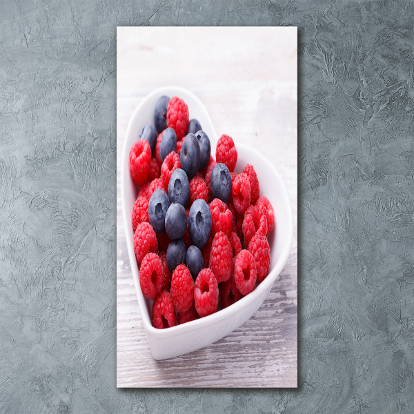 Bild auf Acrylglas vertikal Himbeeren und Blaubeeren