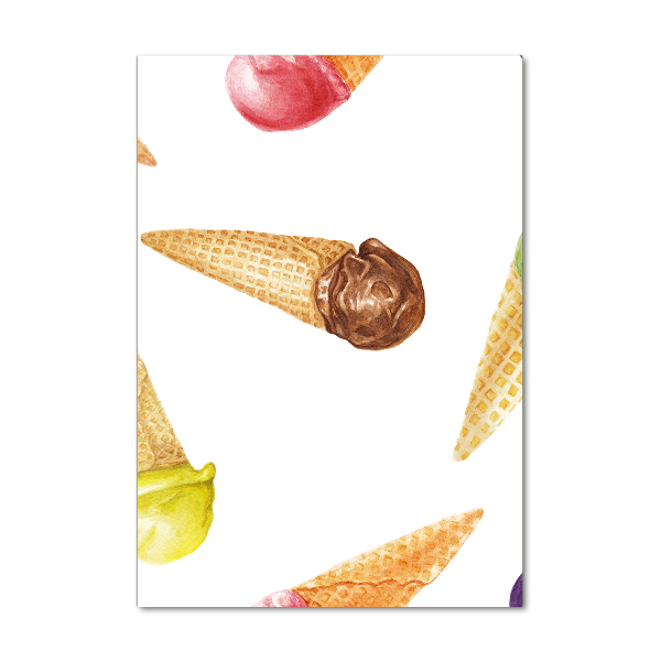Bild auf Acrylglas vertikal Eiscreme in einer Waffeltüte