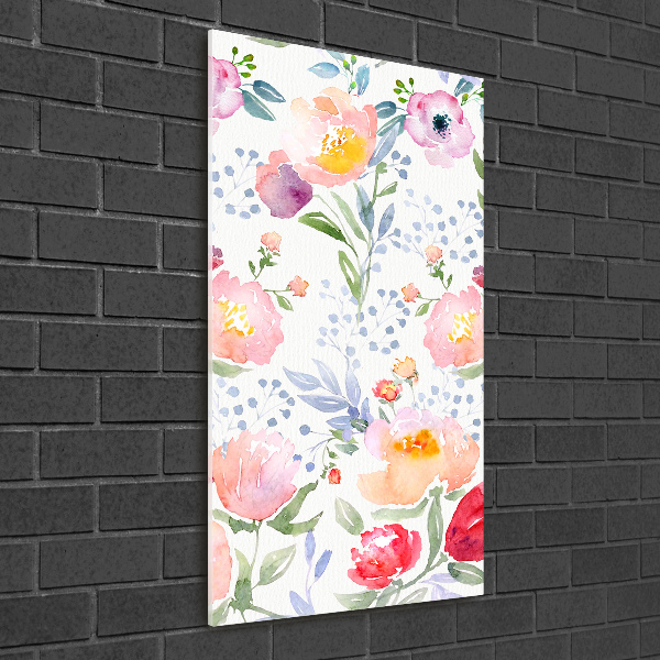 Modernes Acrylbild vertikal Mohnblumen