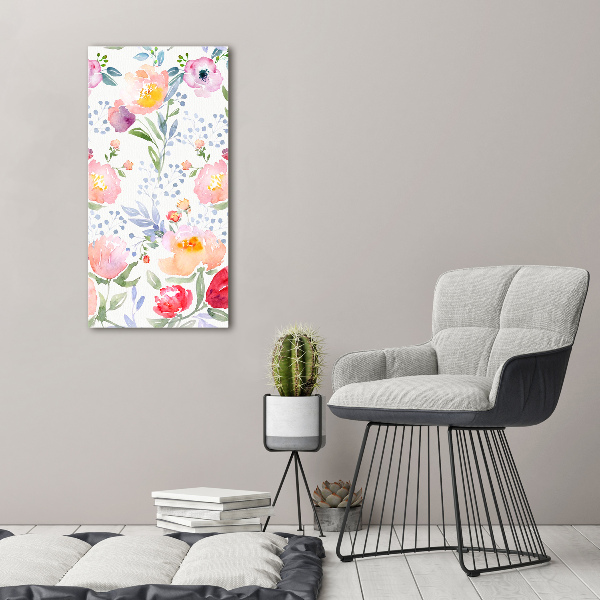 Modernes Acrylbild vertikal Mohnblumen