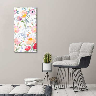 Modernes Acrylbild vertikal Mohnblumen