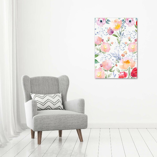 Modernes Acrylbild vertikal Mohnblumen