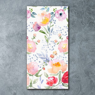 Modernes Acrylbild vertikal Mohnblumen