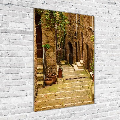 Modernes Acrylbild vertikal Italienische Straßen