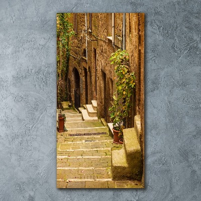 Modernes Acrylbild vertikal Italienische Straßen