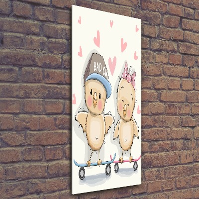 Plexiglasbilder vertikal Skateboard-Hühner