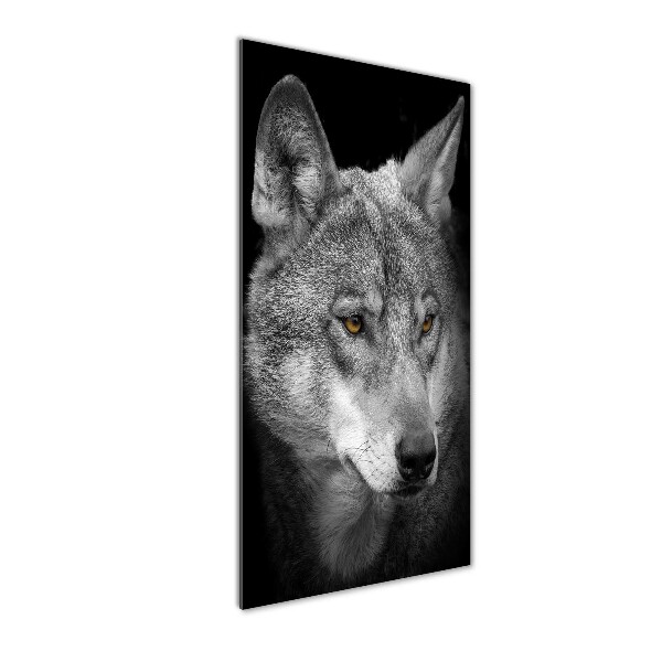 Modernes Acrylbild vertikal Porträt eines Wolfes