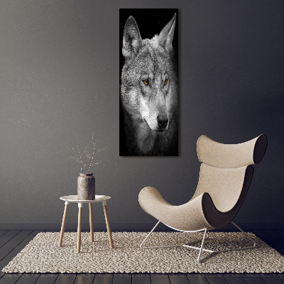 Modernes Acrylbild vertikal Porträt eines Wolfes