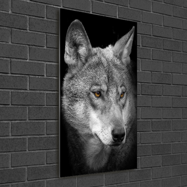 Modernes Acrylbild vertikal Porträt eines Wolfes