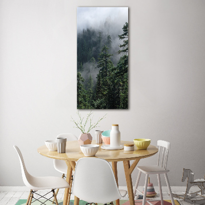 Bild auf Acrylglas vertikal Nebel über dem Wald