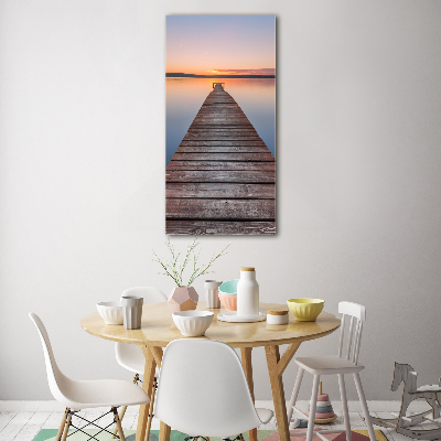 Modernes Acrylbild vertikal Holzsteg