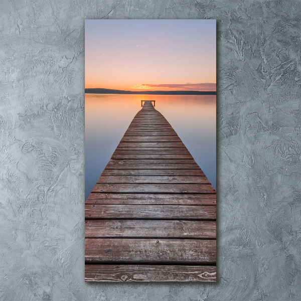 Modernes Acrylbild vertikal Holzsteg