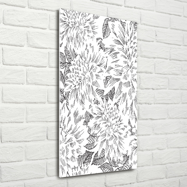 Modernes Acrylbild vertikal Pfingstrosen