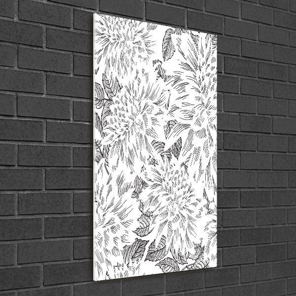 Modernes Acrylbild vertikal Pfingstrosen