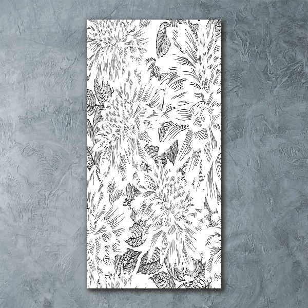 Modernes Acrylbild vertikal Pfingstrosen