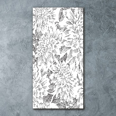 Modernes Acrylbild vertikal Pfingstrosen