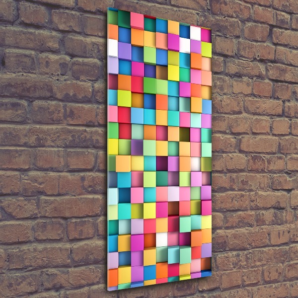 Modernes Acrylbild vertikal Abstraktionsquadrate
