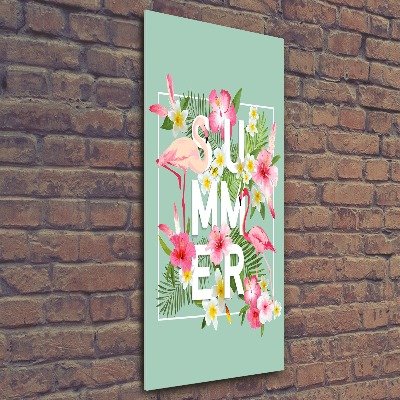 Acrylbild vertikal Urlaub und Flamingos