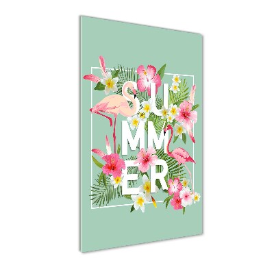 Acrylbild vertikal Urlaub und Flamingos